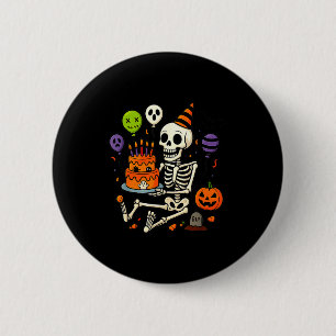 Macaron Rond 5 Cm C'est mon anniversaire squelette Joyeux Halloween