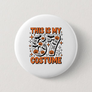 Macaron Rond 5 Cm C'est mon costume 67 6 7 Mème Gen Alpha Halloween