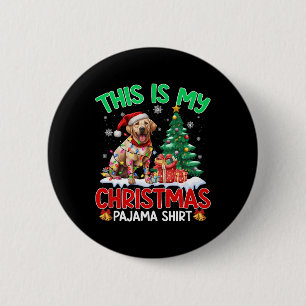Macaron Rond 5 Cm C'Est Mon Jour De Noël Pajama Labrador Retriever L