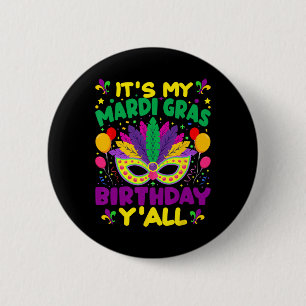 Macaron Rond 5 Cm C'Est Mon Mardi Gras Anniversaire Yall Mardi Gras