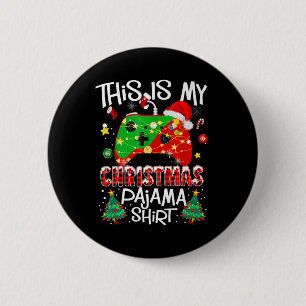 Macaron Rond 5 Cm C'Est Mon Pajama De Noël Vidéo Du Gamer De Santa H