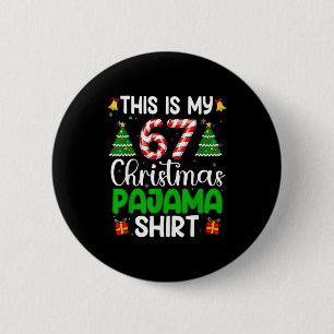 Macaron Rond 5 Cm C'est mon pyjama de Noël 67 drôle six sept mème