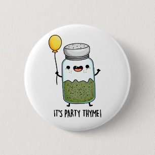 Macaron Rond 5 Cm C'est Party Thyme Funny Herb Pun