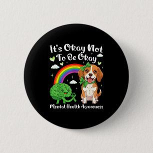 Macaron Rond 5 Cm C'est pas pour être le chien Beagle de sensibilisa
