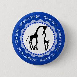 Macaron Rond 5 Cm C'est un Baby shower de la Giraffe de Garçon