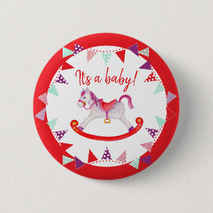 Macaron Rond 5 Cm C'est un cheval de passe-temps baby shower et de s