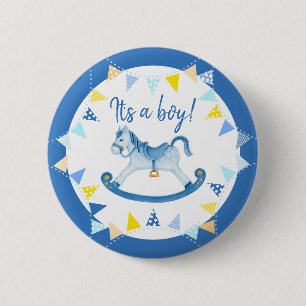 Macaron Rond 5 Cm C'est un garçon baby shower sexe révéler cheval de