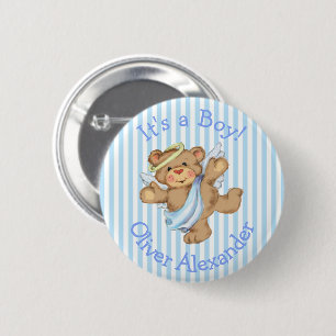 Macaron Rond 5 Cm C'est un ours en peluche ange personnalisé pour un