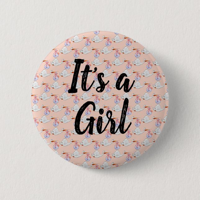 Macaron Rond 5 Cm C'est une fille (Devant)