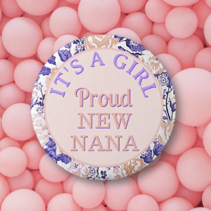 Macaron Rond 5 Cm C'est une fille ! Bouton Nana Fière