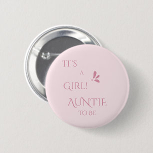 Macaron Rond 5 Cm C'est une fille ! Minimalisme Rose Pastel Tante à 