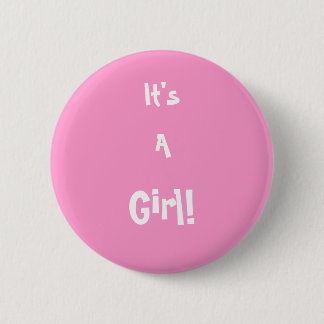 Macaron Rond 5 Cm C'est une fille ! Pin