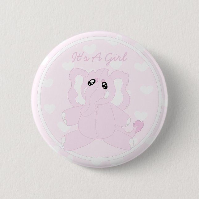 Macaron Rond 5 Cm C'est une petite fille (Devant)