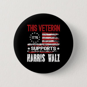 Macaron Rond 5 Cm Cet ancien combattant soutient Harris Wheimer 2024