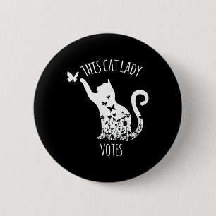 Macaron Rond 5 Cm Cette Femme Au Chat Vote Les Dames Votent Kamala