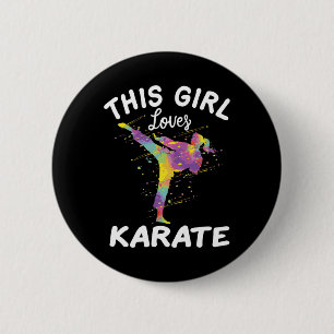 Macaron Rond 5 Cm Cette fille adore le karaté