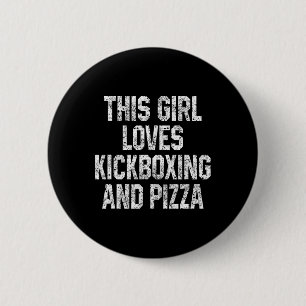 Macaron Rond 5 Cm Cette fille adore le kickboxing et les femmes pizz