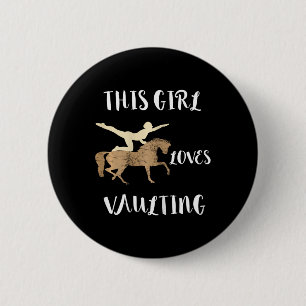 Macaron Rond 5 Cm Cette Fille Aime Le Vaulting Horseback Equestre