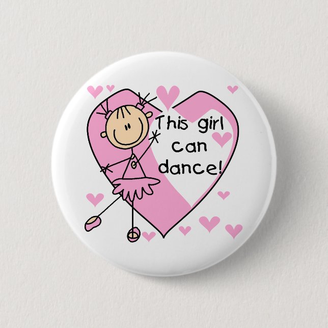 Macaron Rond 5 Cm Cette fille peut danser le T-shirts et les cadeaux (Devant)