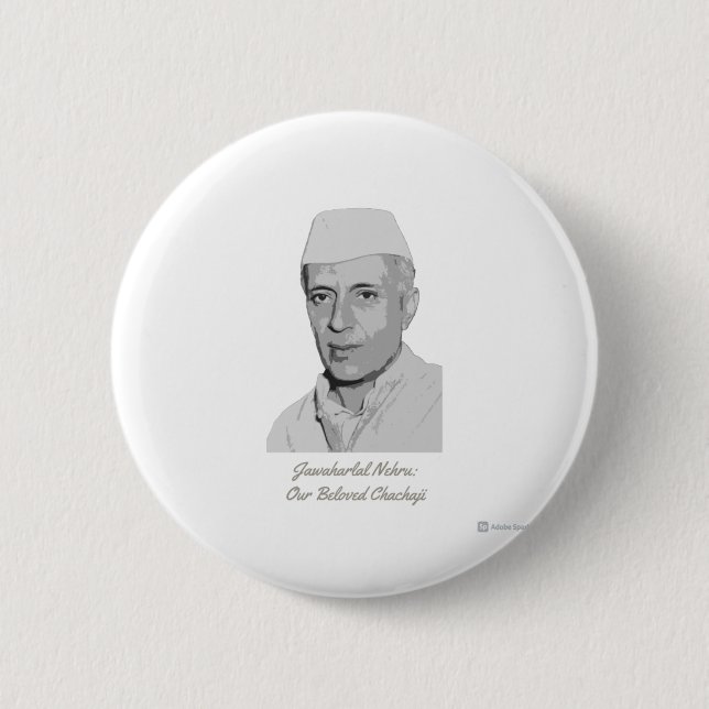 Macaron Rond 5 Cm Chachaji Nehru (Devant)