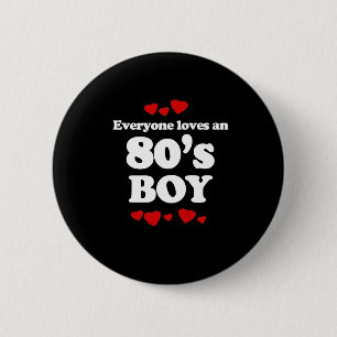 Macaron Rond 5 Cm Chacun aime un garçon 80s