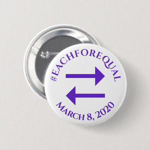 Macaron Rond 5 Cm Chacune pour l'égalité Hashtag 8 mars Journée d