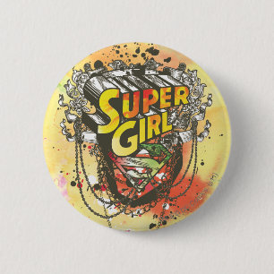 Macaron Rond 5 Cm Chaînes de Supergirl