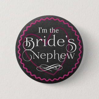 Macaron Rond 5 Cm Chalkboard Pink Heart Mariage | Nephew de la marié