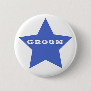 Macaron Rond 5 Cm CHAMBRE   Bouton étoile bleu de la Big Navy