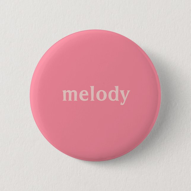 Macaron Rond 5 Cm Chambre dortoir moderne nom rose (Devant)