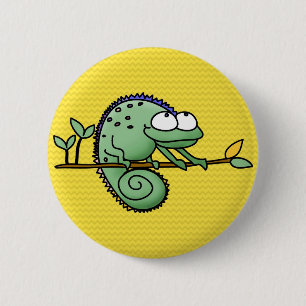 Macaron Rond 5 Cm Chameleon Cartoon Lizard Cute