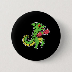 Macaron Rond 5 Cm Chameleon fait la boxe