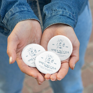Macaron Rond 5 Cm Champagne sur glace   Bachelorette d'hiver après-s