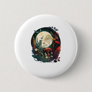 Macaron Rond 5 Cm Champignon drôle d'esthétique Goblincore et Cottag