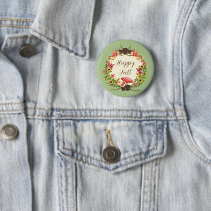 Macaron Rond 5 Cm Champignon et tournesols avec texte personnalisabl