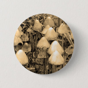 Macaron Rond 5 Cm Champignons en Sepia