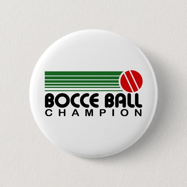 Macaron Rond 5 Cm Champion de Bocce Ball (Devant)