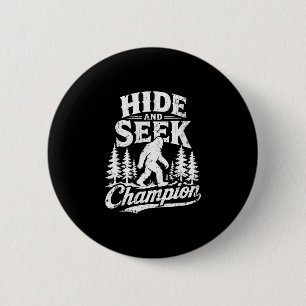 Macaron Rond 5 Cm Champion de cache-cache bigfoot sasquatch vintage