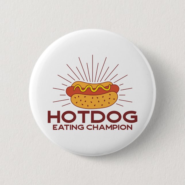 Macaron Rond 5 Cm Champion de la mangeoire Hotdog (Devant)