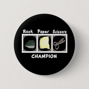 Macaron Rond 5 Cm Champion des ciseaux de papier rock