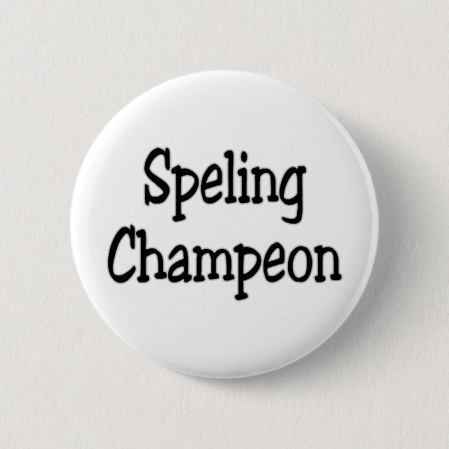 Macaron Rond 5 Cm champion d'orthographe (Devant)
