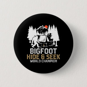 Macaron Rond 5 Cm Champion du Monde de Cache-Cache de Bigfoot Drôle 