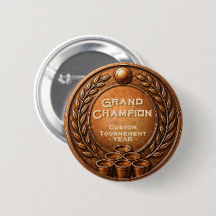 Macaron Rond 5 Cm Championnat du Tournoi de Beer Pong de la Médaille