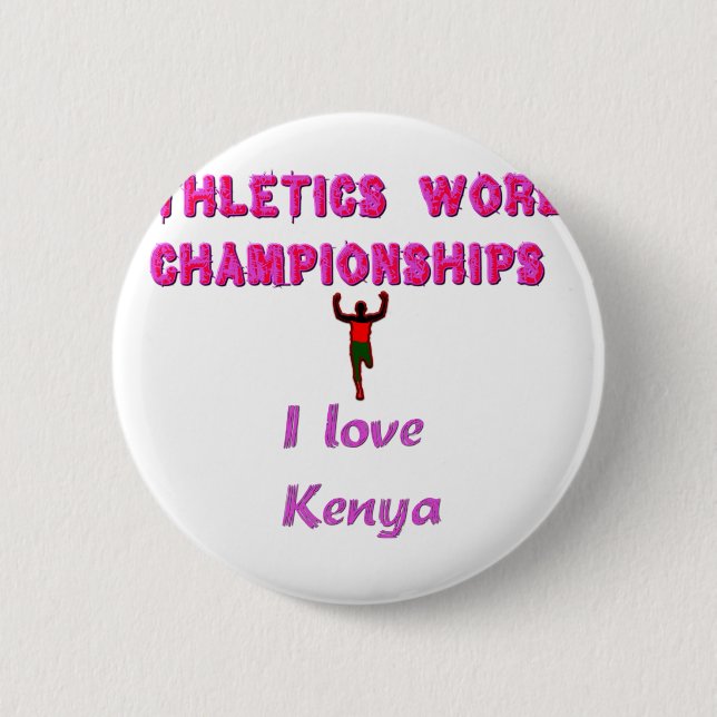 Macaron Rond 5 Cm Champions du monde du sport du Kenya (Devant)