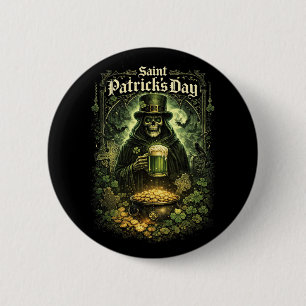 Macaron Rond 5 Cm Chance Sombre de la Saint-Patrick