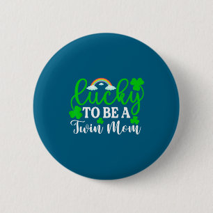 Macaron Rond 5 Cm Chanceuse d'être un T-shirt de maman jumeaux drôle