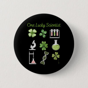 Macaron Rond 5 Cm Chanceux d'être béchers de science chimie scientif