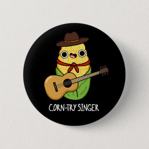 Macaron Rond 5 Cm Chanteur de corne Funny Corn Pun Dark BG