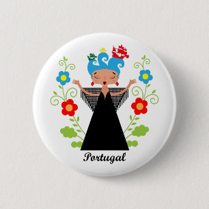 Macaron Rond 5 Cm Chanteur et navire portugais