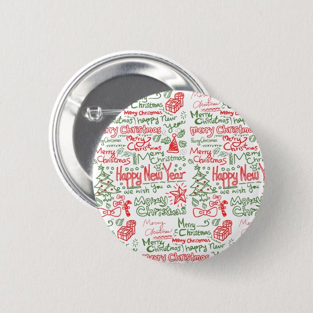 Macaron Rond 5 Cm Chapa redonda de 5 cm con diseño navideño (Devant & derrière)